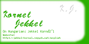 kornel jekkel business card